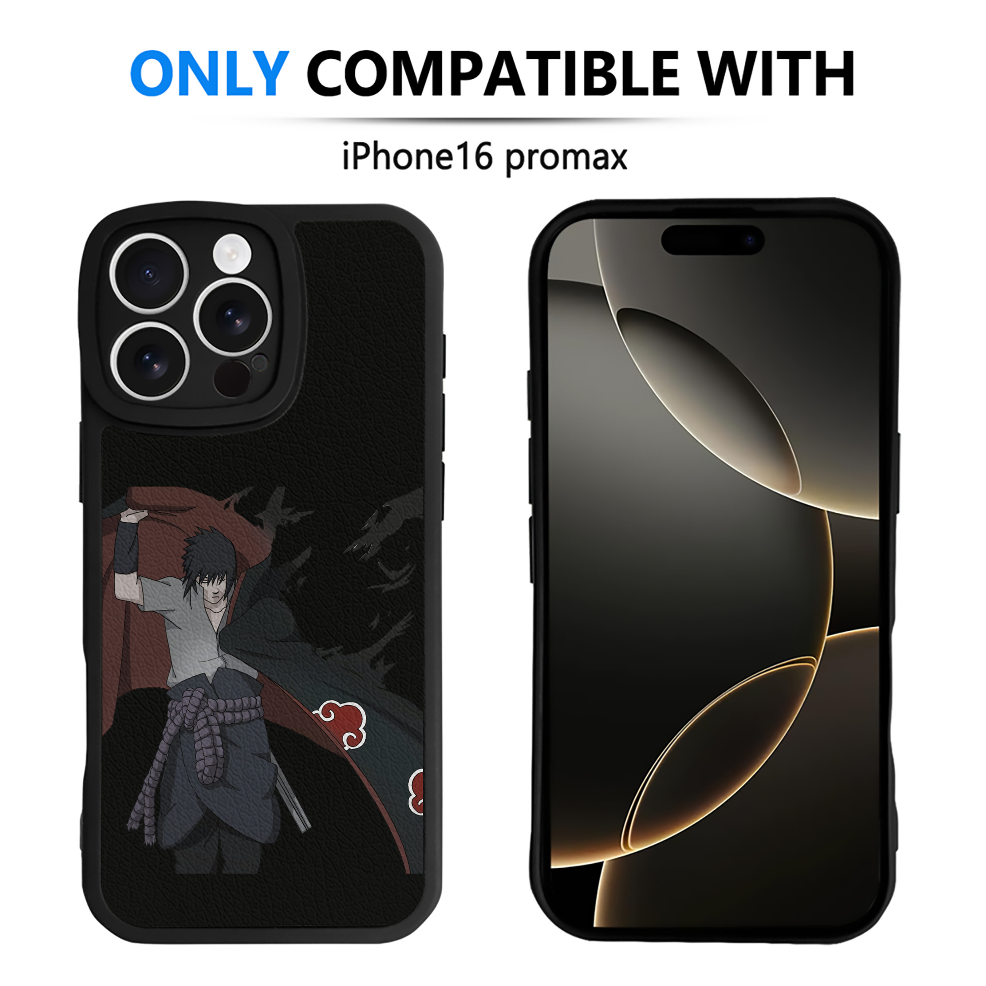（画像用） NARUTO -ナルト- うちは サスケ Uchiha Sasuke 【iPhone 16シリーズ対応】シリコンスマホケース（レザー調） 材質：シリコン